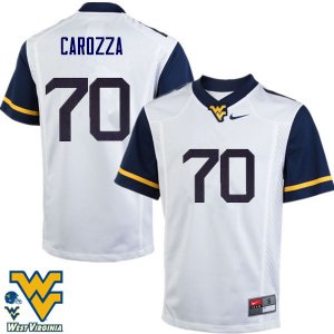 Men's West Virginia Mountaineers NCAA #70 D.J. Carozza White Authentic Nike Stitched College Football Jersey PU15L61EX